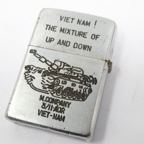 2056 - Vietnam War period Zippo lighter, date-coded to the base for 1972. UK P&P Group 1 (£16+VAT for the f... 