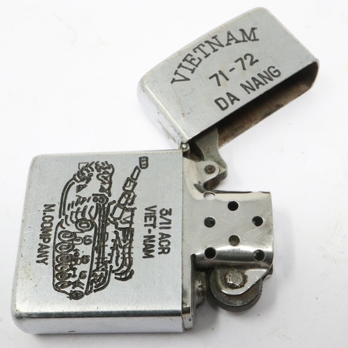 2056 - Vietnam War period Zippo lighter, date-coded to the base for 1972. UK P&P Group 1 (£16+VAT for the f... 