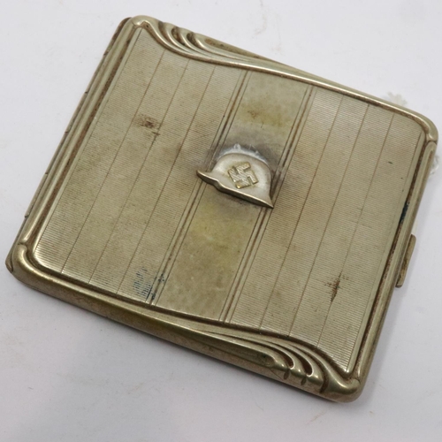 2063 - WWII German soldiers cigarette case. UK P&P Group 1 (£16+VAT for the first lot and £2+VAT for subseq... 