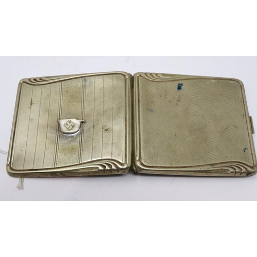 2063 - WWII German soldiers cigarette case. UK P&P Group 1 (£16+VAT for the first lot and £2+VAT for subseq... 