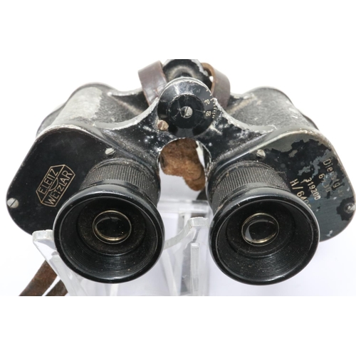 2065 - German field binoculars, marked E Leitz Wetzlar, numbered 319200, model H/6400. UK P&P Group 1 (£16+... 