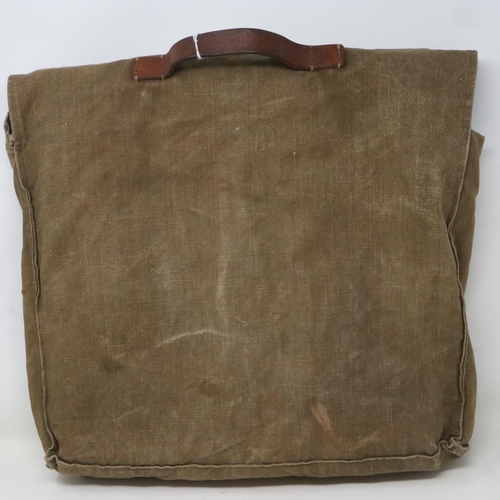 2066 - WWII German Kriegsmarine canvas document bag, marked for the submarine U-716, which surrendered to t... 