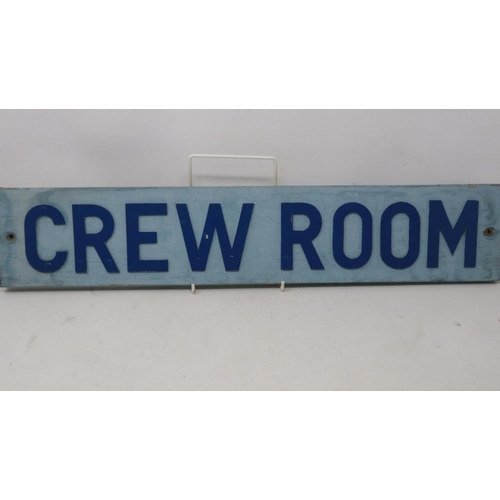 2074 - An RAF wooden station sign, CREW ROOM. UK P&P Group 2 (£20+VAT for the first lot and £4+VAT for subs... 