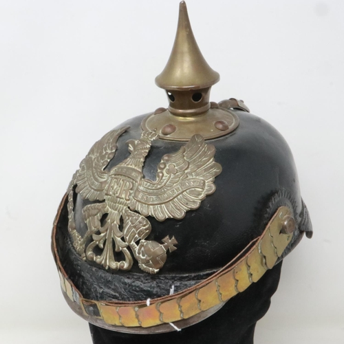 2077 - WWI Prussian NCOs Pickelhaube helmet. UK P&P Group 2 (£20+VAT for the first lot and £4+VAT for subse... 