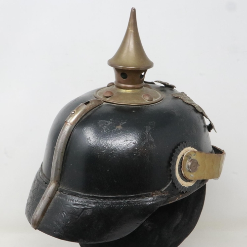 2077 - WWI Prussian NCOs Pickelhaube helmet. UK P&P Group 2 (£20+VAT for the first lot and £4+VAT for subse... 