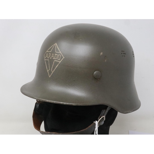 2083 - Third Reich lightweight fire helmet used by the German Aircraft Factory Arado Flugzeugwerke, known f... 