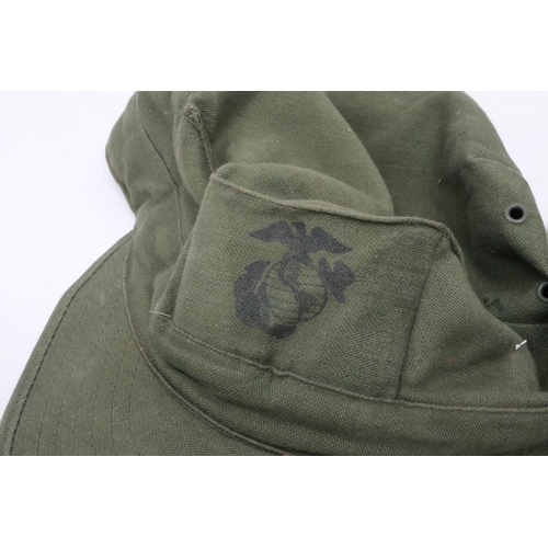 2084 - American Vietnam war period jungle boonie hat, with a similar period US Marines utility cap (2). UK ... 