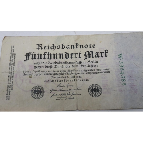 2100 - Third Reich Anti-Semitic over-printed inflation banknote. UK P&P Group 1 (£16+VAT for the first lot ... 