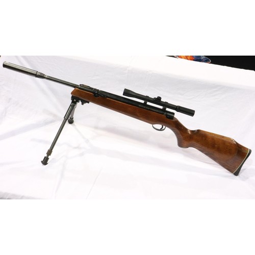 2001 - Webley Tracker .22 cal air rifle, with scope, silencer and extending bipod. UK P&P Group 3 (£30+VAT ... 