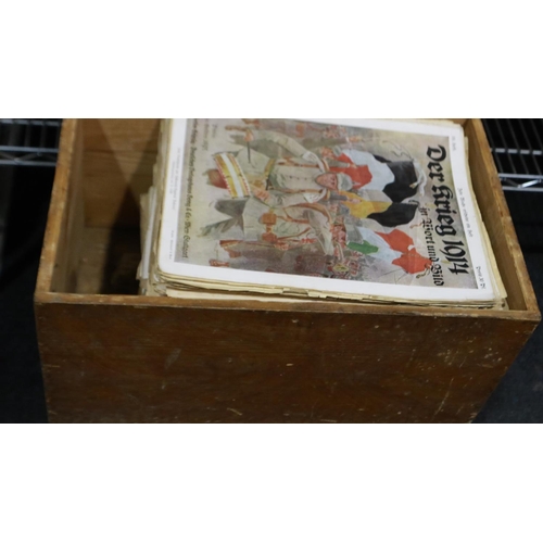 2101 - 188 copies of the German WWI magazine Der Krieg, issues covering 1914-1918, in wooden box they were ... 