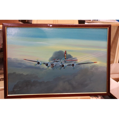 2104 - A contemporary oil on board, Nightstalker Lancaster. UK P&P Group 3 (£30+VAT for the first lot and £... 