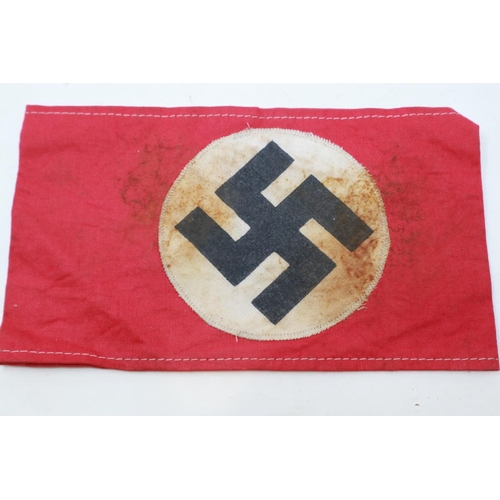 2105 - Third Reich NSDAP cotton arm band. UK P&P Group 1 (£16+VAT for the first lot and £2+VAT for subseque... 