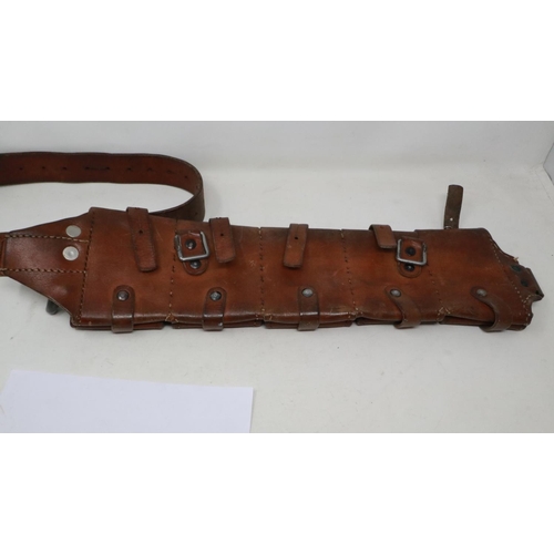 2108 - Swedish WWI brown leather bandolier. UK P&P Group 2 (£20+VAT for the first lot and £4+VAT for subseq... 