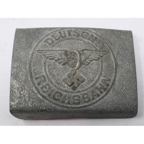 2110 - Third Reich German Railway belt buckle, marked Gesch. UK P&P Group 1 (£16+VAT for the first lot and ... 