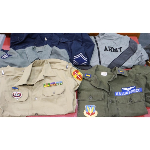 2116 - US military uniform shirts and coats, including examples marked USMC and US Army, most 1970s-90s, so... 