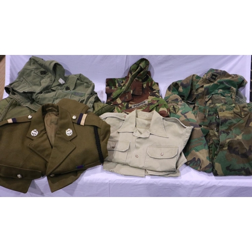 2118 - US military uniform shirts, trousers and coats, including examples marked USMC, USN, and US Army, mo... 