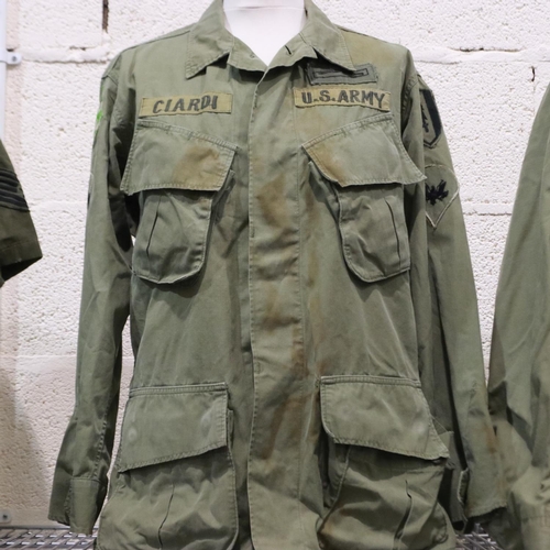 2120 - Vietnam War period or similar American olive coat, named to Ciardi, with Marines divisional arm patc... 