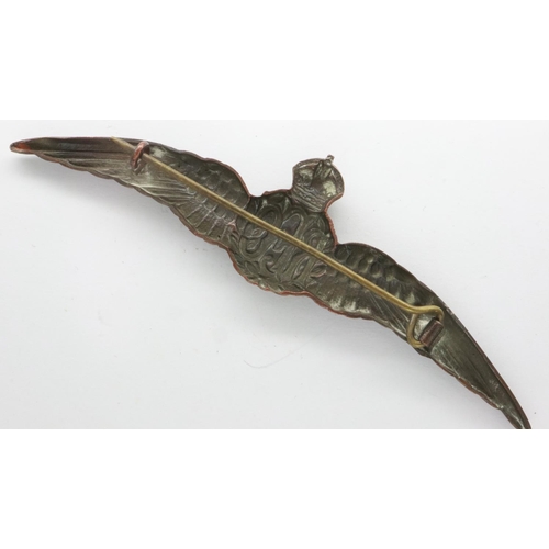 2165 - WWI Royal Flying Corps officers bronze pilots wings. UK P&P Group 1 (£16+VAT for the first lot and £... 