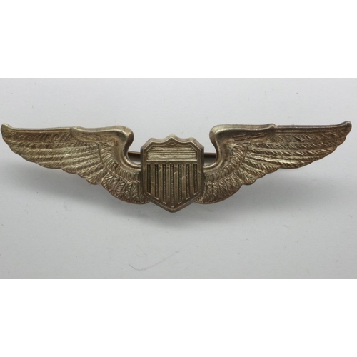 2171 - British-made USAAF Pilots wings, maker Firmin London. UK P&P Group 1 (£16+VAT for the first lot and ... 