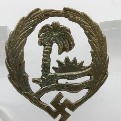 2179 - WWII German Afrika Korps Sonderverband badge. The Sonderverband were a specialist group within the A... 