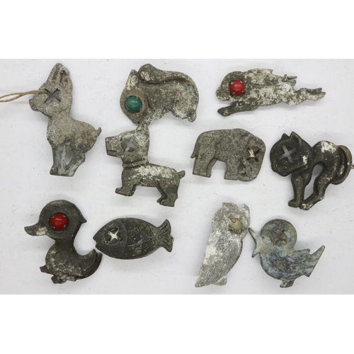 2181 - Ten WWII German Animal Donation badges for the Winterhilfswerk (Winter Relief), 1933–1945 during the... 