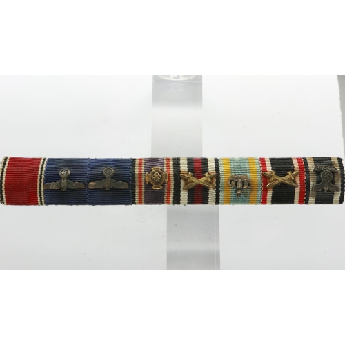 2191 - A German WWII medal ribbon bar for seven awards. UK P&P Group 1 (£16+VAT for the first lot and £2+VA... 