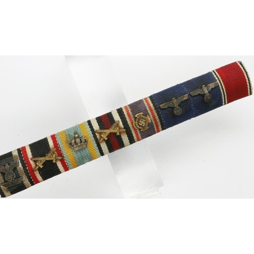 2191 - A German WWII medal ribbon bar for seven awards. UK P&P Group 1 (£16+VAT for the first lot and £2+VA... 