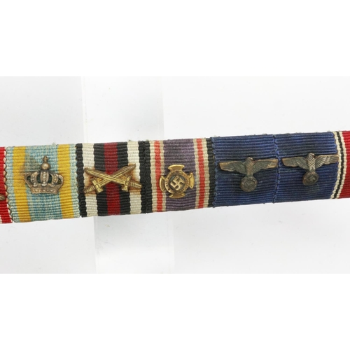 2191 - A German WWII medal ribbon bar for seven awards. UK P&P Group 1 (£16+VAT for the first lot and £2+VA... 