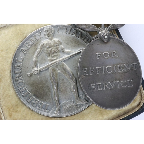 2200 - George VI Territorial Army Efficiency service medal, to Sapper W Highcock, Royal Engineers, together... 