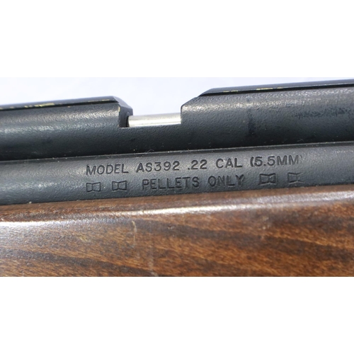 2030A - Benjamin model AS392 .22 cal air rifle, not complete. UK P&P Group 3 (£30+VAT for the first lot and ... 