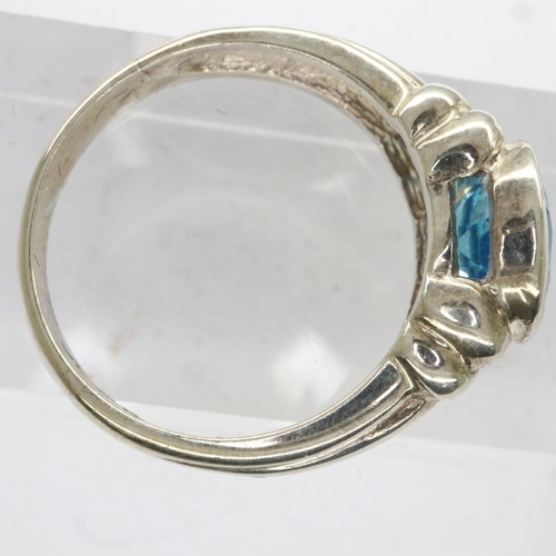 44 - 925 silver ring set with topaz, size P. UK P&P Group 0 (£6+VAT for the first lot and £1+VAT for subs... 