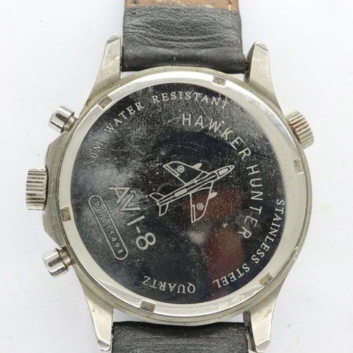 89 - HAWKER HUNTER: AV1-8 gents quartz chronograph wristwatch with three subsidiary dials and date apertu... 