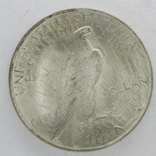 113 - 1923 American silver peace dollar, nUNC. UK P&P Group 0 (£6+VAT for the first lot and £1+VAT for sub... 