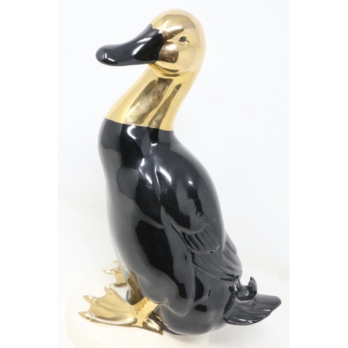 159 - Goebel Black Mallard figurine, some loss of gilt to palmate otherwise no cracks or chips, H: 28 cm. ... 