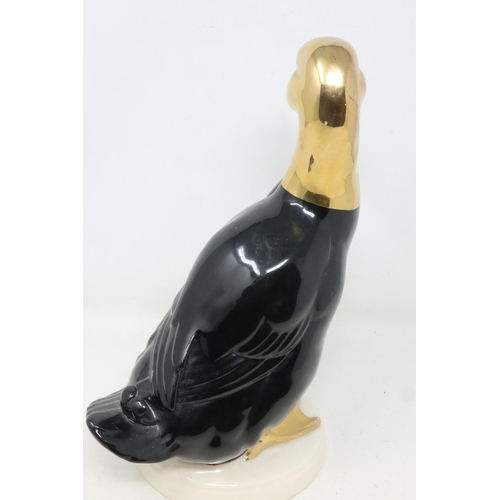 159 - Goebel Black Mallard figurine, some loss of gilt to palmate otherwise no cracks or chips, H: 28 cm. ... 