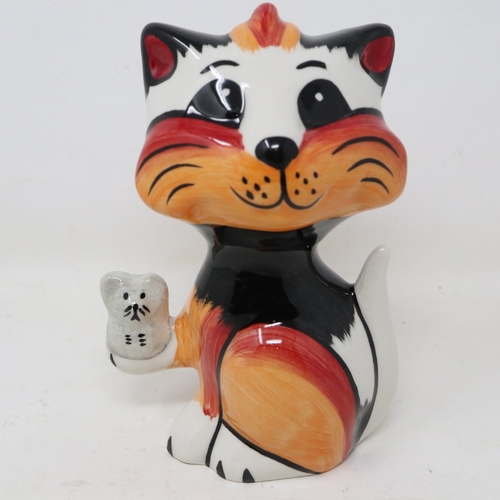 160 - Lorna Bailey cat, Got-Ya, no cracks or chips, H: 13 cm. UK P&P Group 1 (£16+VAT for the first lot an... 