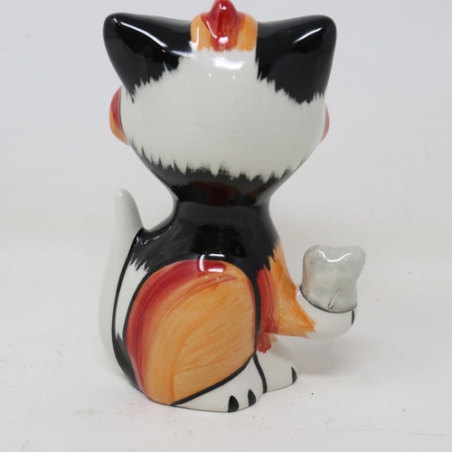 160 - Lorna Bailey cat, Got-Ya, no cracks or chips, H: 13 cm. UK P&P Group 1 (£16+VAT for the first lot an... 