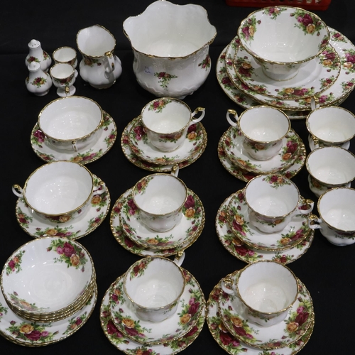 163 - Forty two pieces of Royal Albert in the Old Country Roses pattern, some seconds quality. Not availab... 