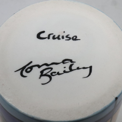 172 - Lorna Bailey vase in the Cruise pattern, crazing throughout but no cracks or chips, H: 21 cm. UK P&P... 