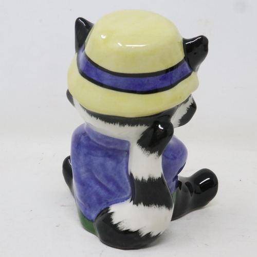 173 - Lorna Bailey fisherman cat, no cracks or chips, H: 10 cm. UK P&P Group 1 (£16+VAT for the first lot ... 