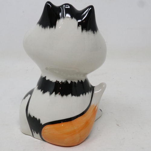 182 - Lorna Bailey cat, Delicious, no cracks or chips, H: 10 cm. UK P&P Group 1 (£16+VAT for the first lot... 