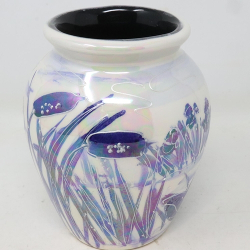 194 - Anita Harris lustre vase in the Dragonfly pattern, signed in gold, no cracks or chips, H: 14 cm. UK ... 