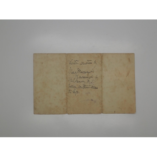 1121 - Letter from disabled MP Arthur MacMurrough, May 24th 1873. UK P&P Group 1 (£16+VAT for the first lot... 