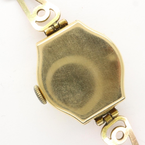 86A - 9ct gold cased ladies wristwatch on a 9ct gold bracelet, total 13.5g, not working at lotting. UK P&P... 