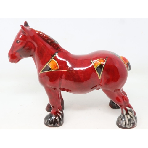 203 - Anita Harris Shire horse, signed in gold, no cracks or chips, H: 16 cm. UK P&P Group 2 (£20+VAT for ... 