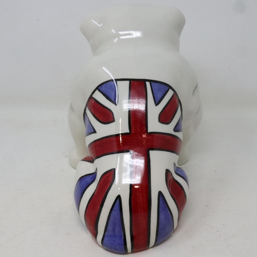 209 - Lorna Bailey bulldog painted with a Union Jack, no cracks or chips, H: 17 cm. UK P&P Group 2 (£20+VA... 