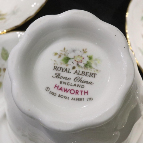 226 - Forty nine pieces of Royal Albert tea, coffee and dinner ware in the Haworth pattern, no cracks or c... 