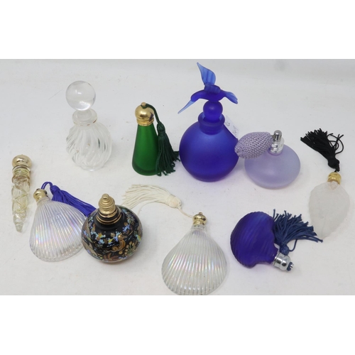 234 - Ten glass scent bottles/atomisers including coloured examples, largest H: 90 mm. UK P&P Group 3 (£30... 