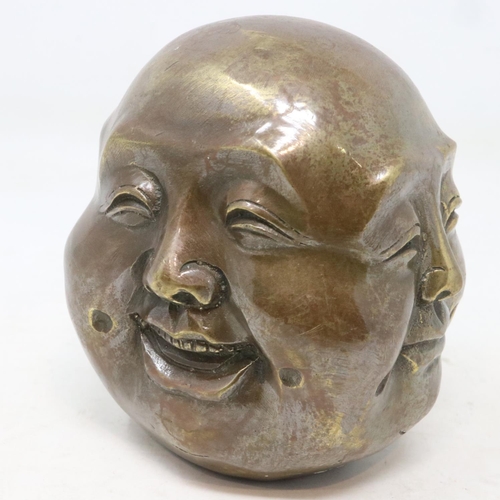 248 - Brass four faced Buddha, H: 80 mm. UK P&P Group 1 (£16+VAT for the first lot and £2+VAT for subseque... 