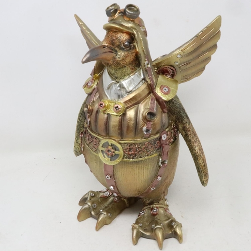 266 - Steampunk style penguin pilot, H: 27 cm. UK P&P Group 3 (£30+VAT for the first lot and £8+VAT for su... 